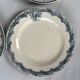 Lot of 4 blue ironstone plates, antique French faience - te