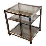 Table basse ou desserte à roulettes. 1970. Italie.