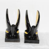 Pair of ceramic book greenhouse