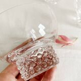 10 crystal champagne glasses, 1950s