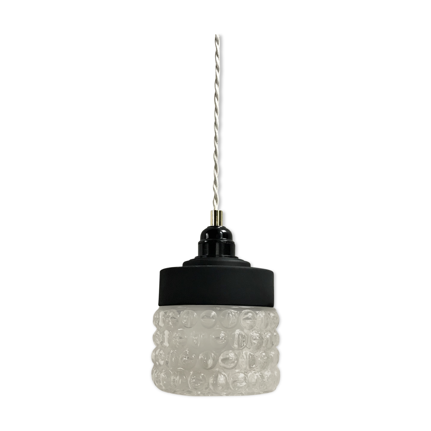 Vintage glass hand lamp