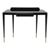 Mid-Century Brass, Wood and Glass Console in the style of Gio Ponti, 1950s