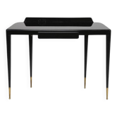 Mid-Century Brass, Wood and Glass Console in the style of Gio Ponti, 1950s