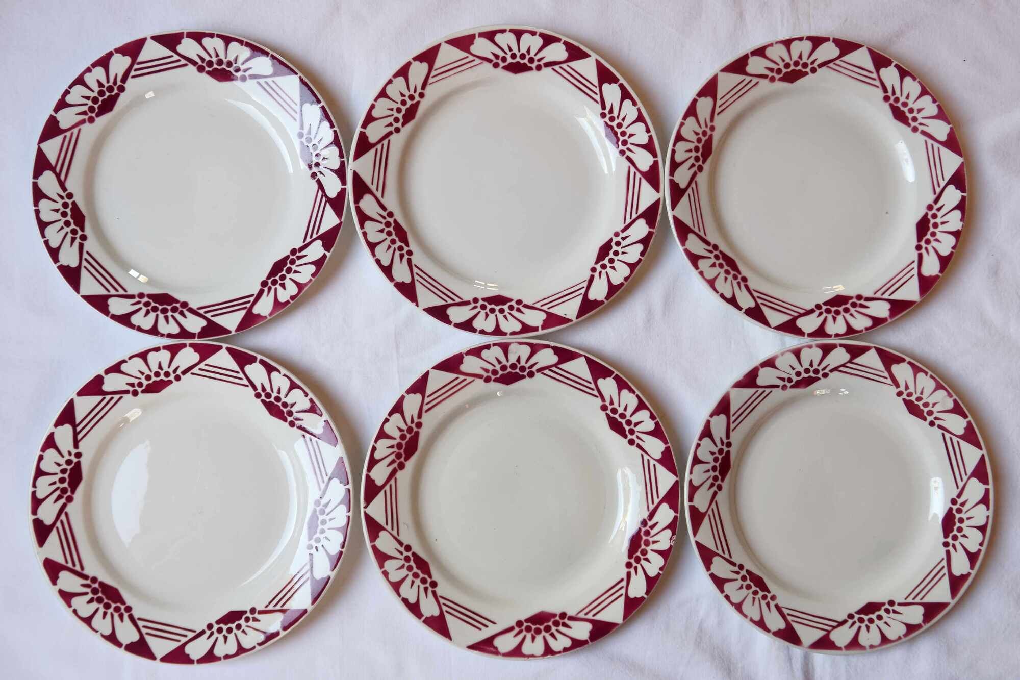 Lot 6 old plates St Amand Ceranord model Magnolia