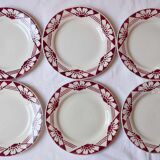 Lot 6 assiettes anciennes St Amand Ceranord  modèle Magnolia