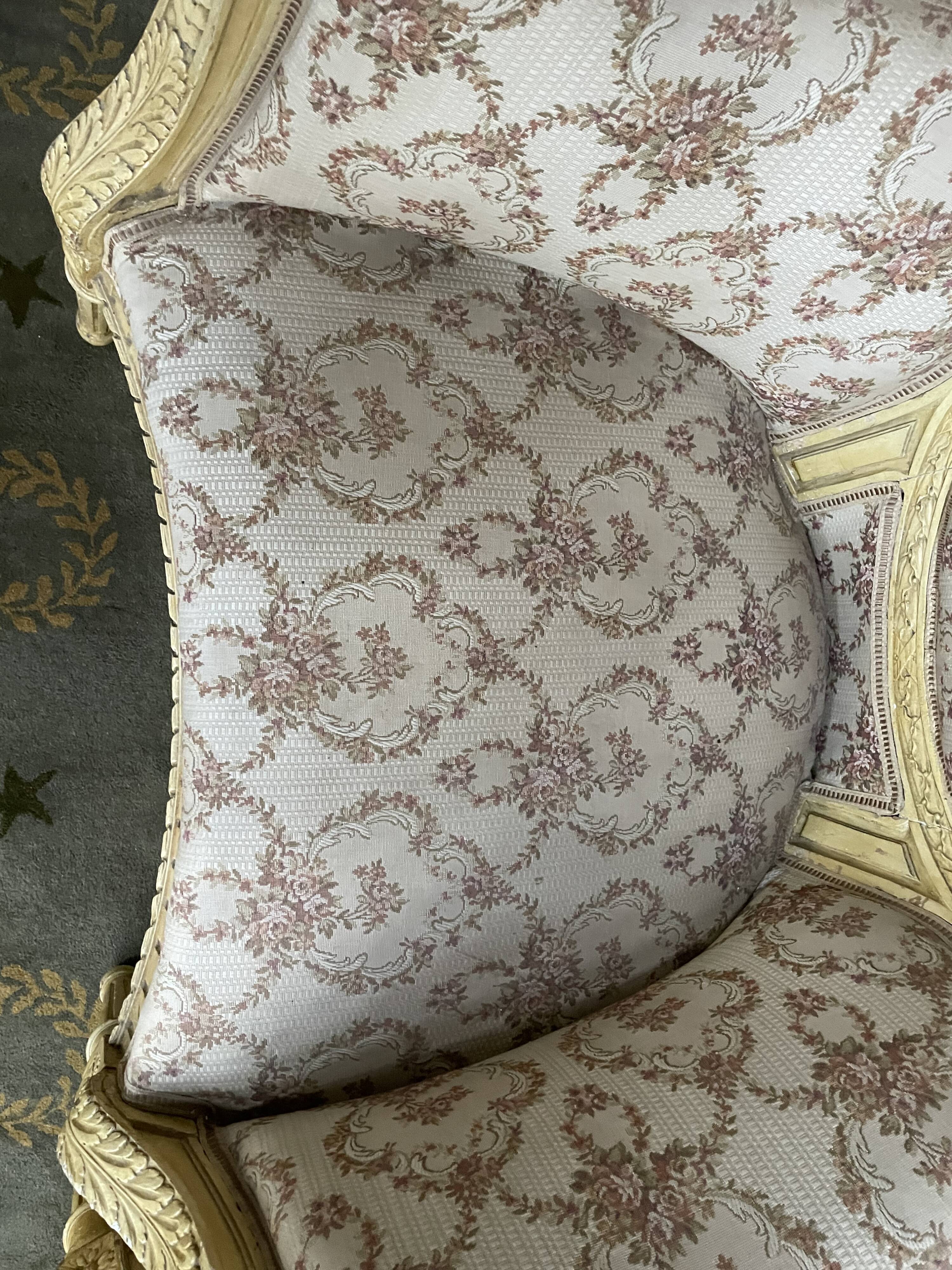 Pair of shepherdess armchairs in Louis XVI 1900 style