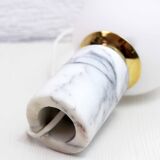 Table lamp in white marble and glass