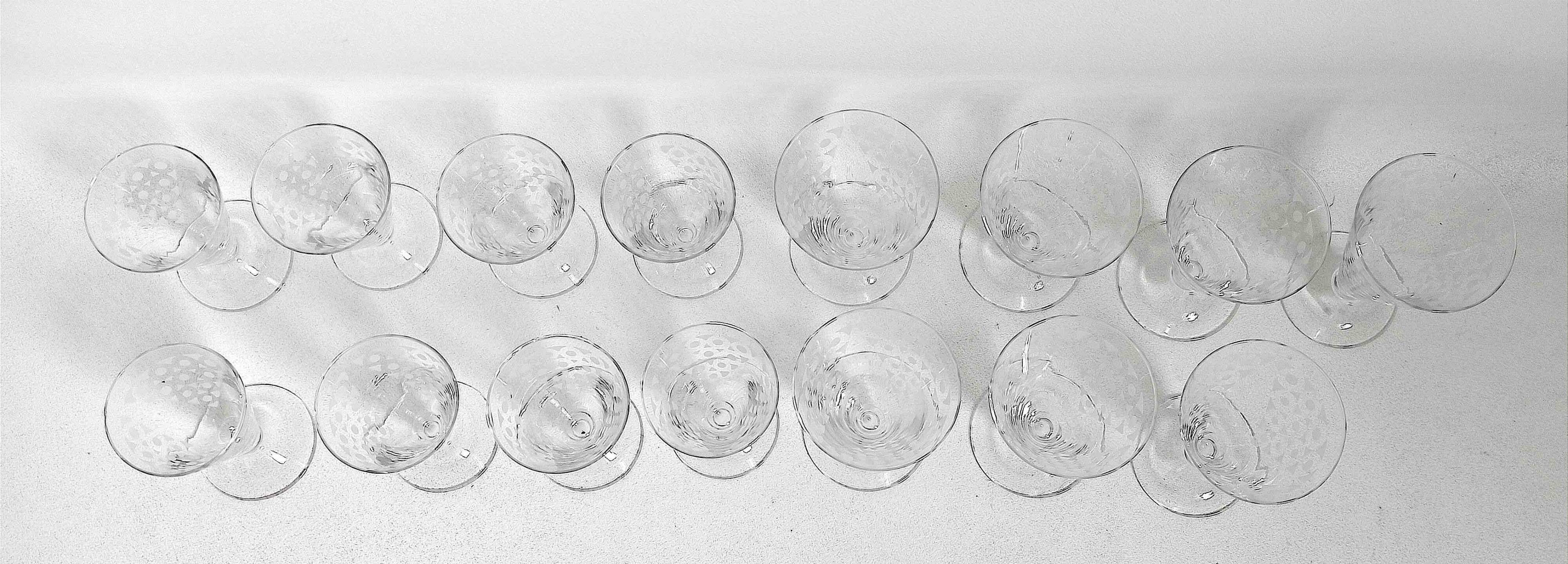 50s water glass set + 8 wine glasses