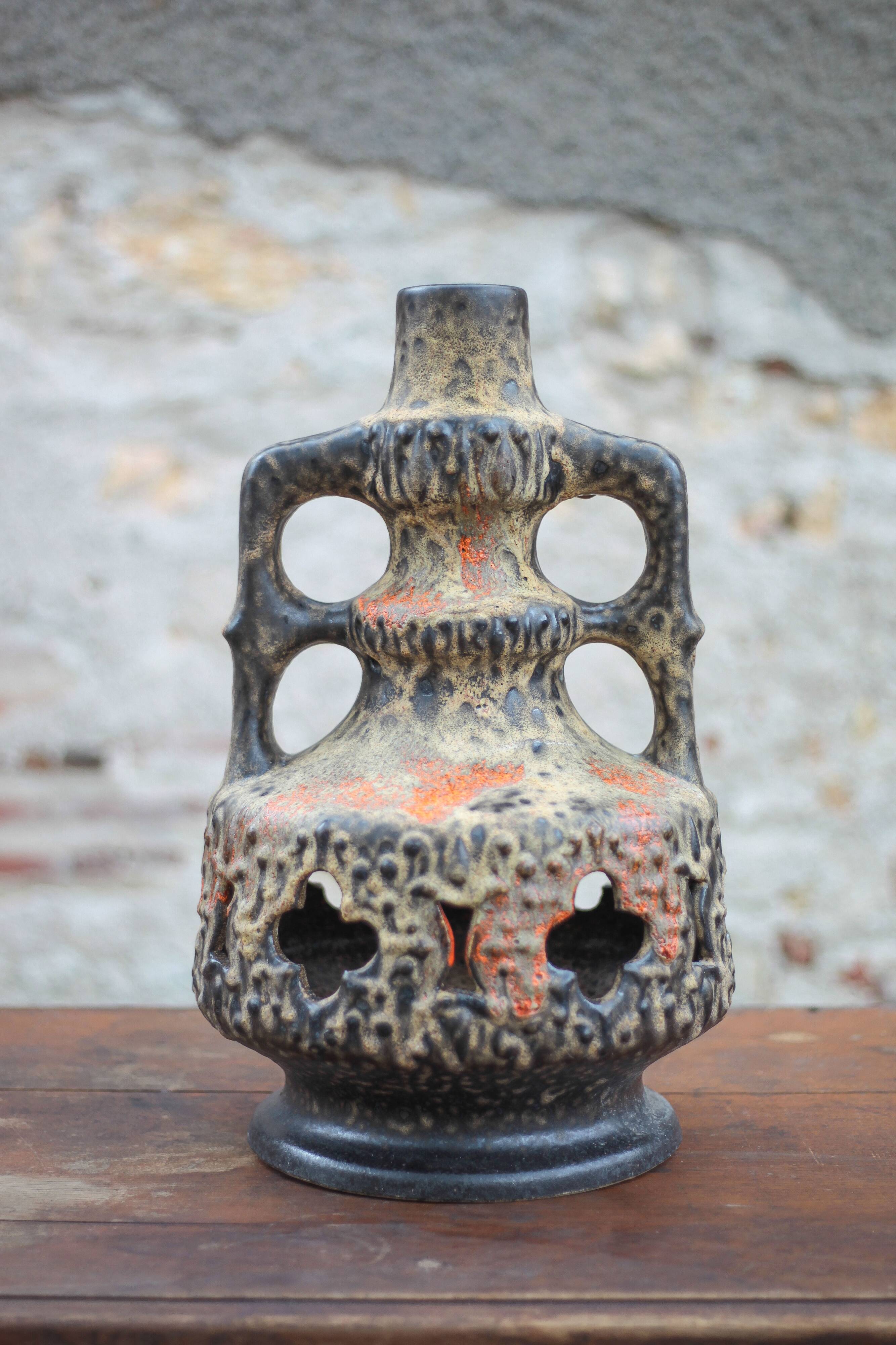 Vintage XL West Germany Lamp Base, Fat Lava Lamp, Ceramic Floor Lamp