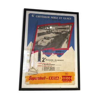 Ancient and authentic poster 6th criterium snow and ice 1-2-3 february 1958