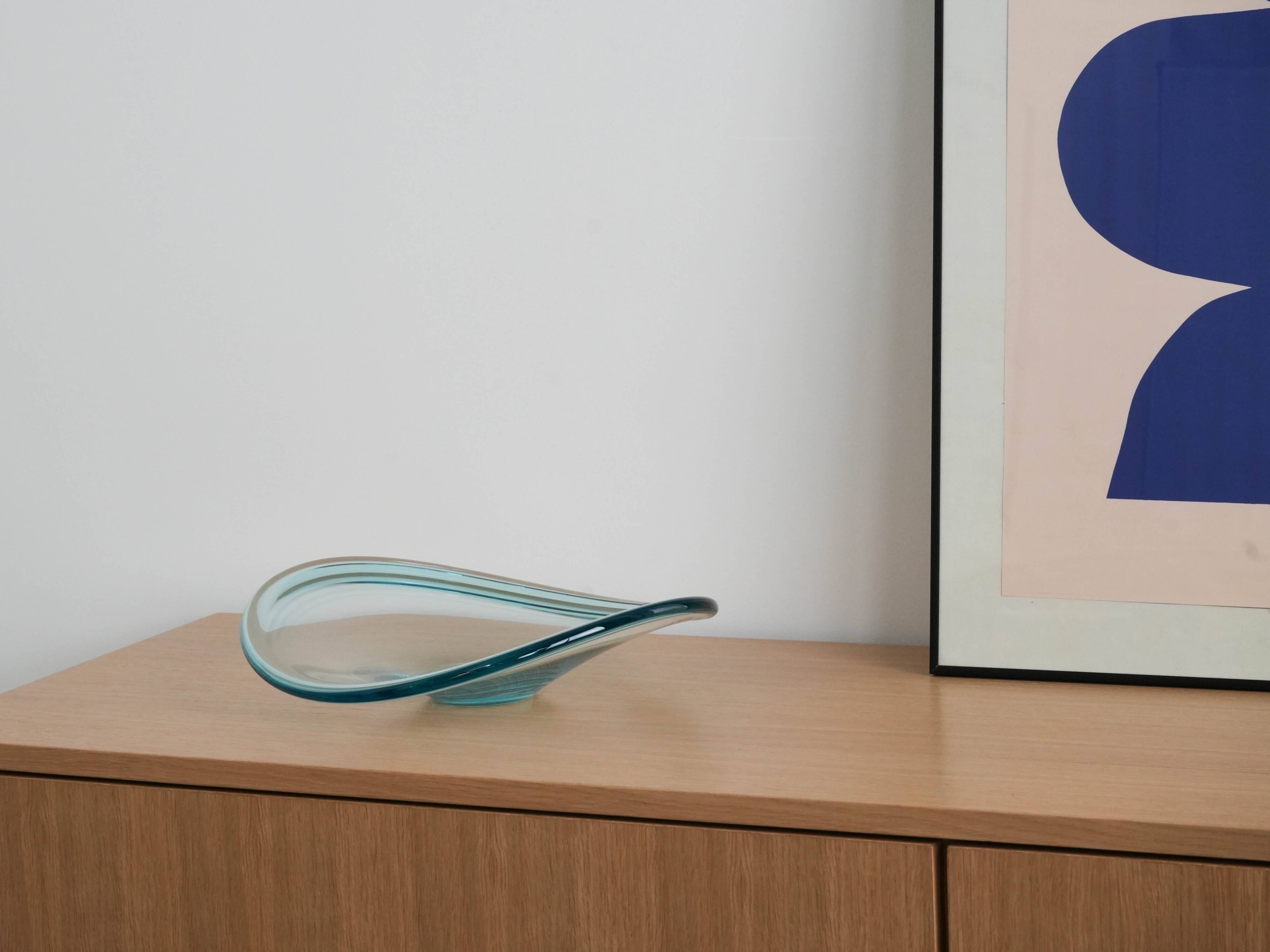 Crystal platter, Danish design, 1960s, manufactured by Royal Copenhagen