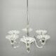 Art Deco Six-Arm Glass Chandelier, Czechoslovakia, 1930s