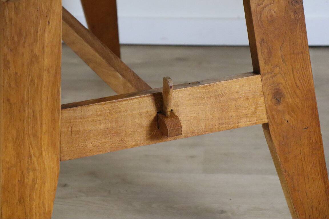 Oak dining table by René Gabriel, 1950