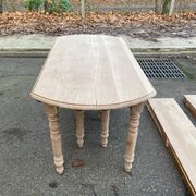 Louis Philippe extendable dining table with 8 extensions, solid oak, 19th century, 350