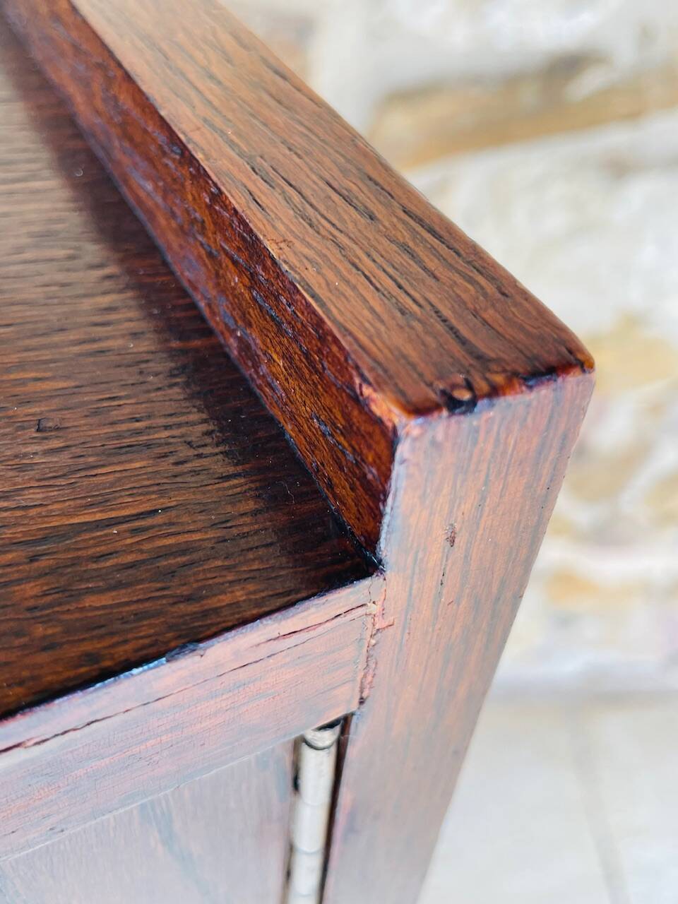 Large vintage chest of drawers with four drawers and one door in oak, circa 1960s