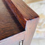 Large vintage chest of drawers with four drawers and one door in oak, circa 1960s