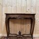 Console Louis XV en noyer massif sculpté, plateau marbre brèche