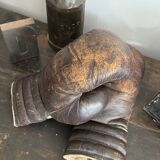 Old pair of leather boxing gloves