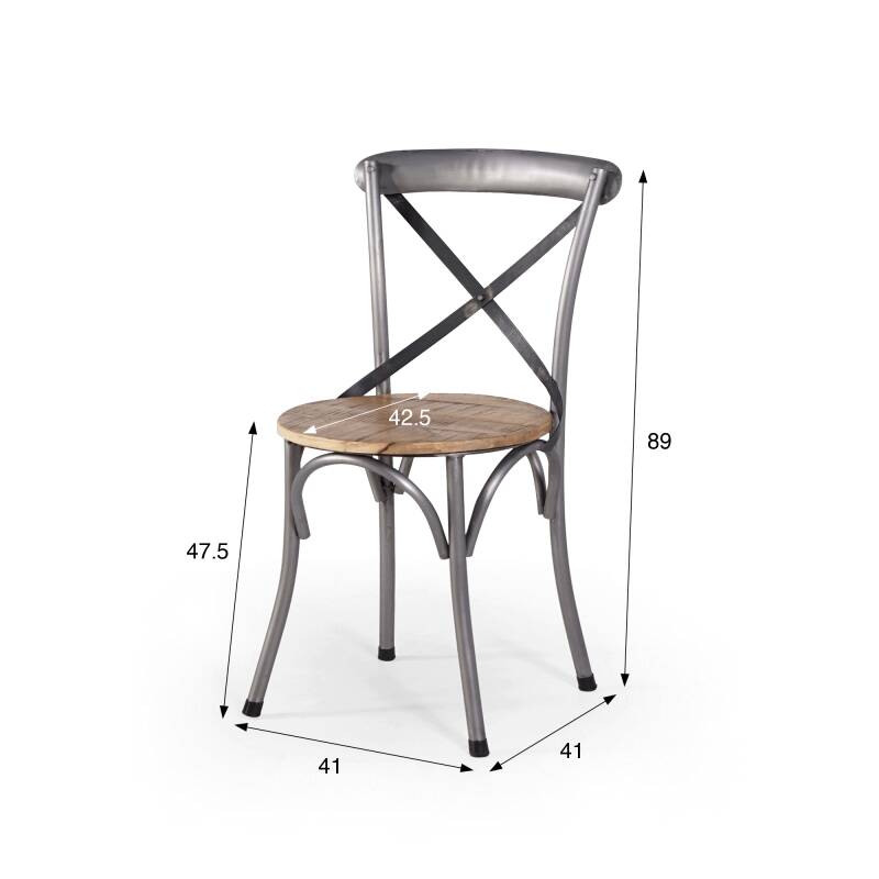 Bistro chair in wood and metal