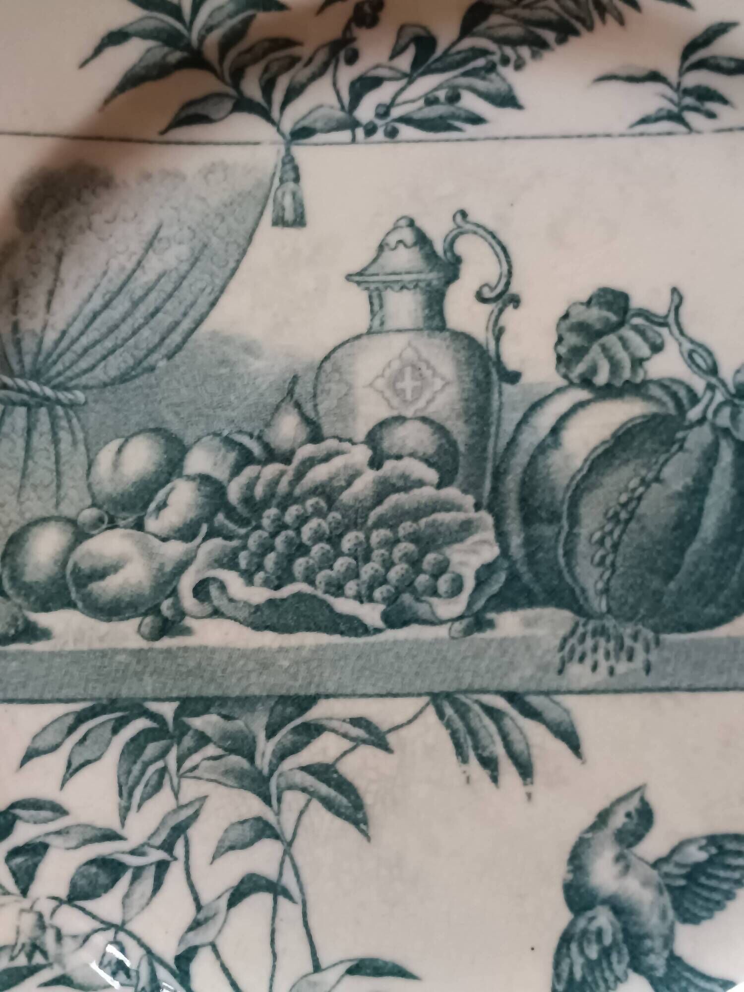 set of 10 antique earthenware plates with blue decoration from Bordeaux
