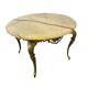 Table basse ronde vintage en laiton doré