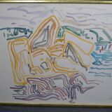 Peter PFOSI (1913-2004) "Landscape" Watercolor monogrammed and dated 1987