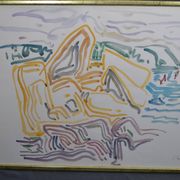 Peter PFOSI (1913-2004) "Landscape" Watercolor monogrammed and dated 1987