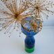 Vase en verre bleu vif et vert émeraude de style scandinave moderne du milieu du siècle, de Borgström Åseda, Suède.