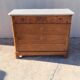 Commode style Louis Philippe en bois et marbre blanc