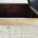 Bamboo shelf & green rattan