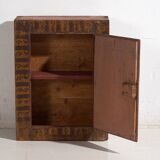 Antique wall cabinet painted with floral motifs (c.1850) #8