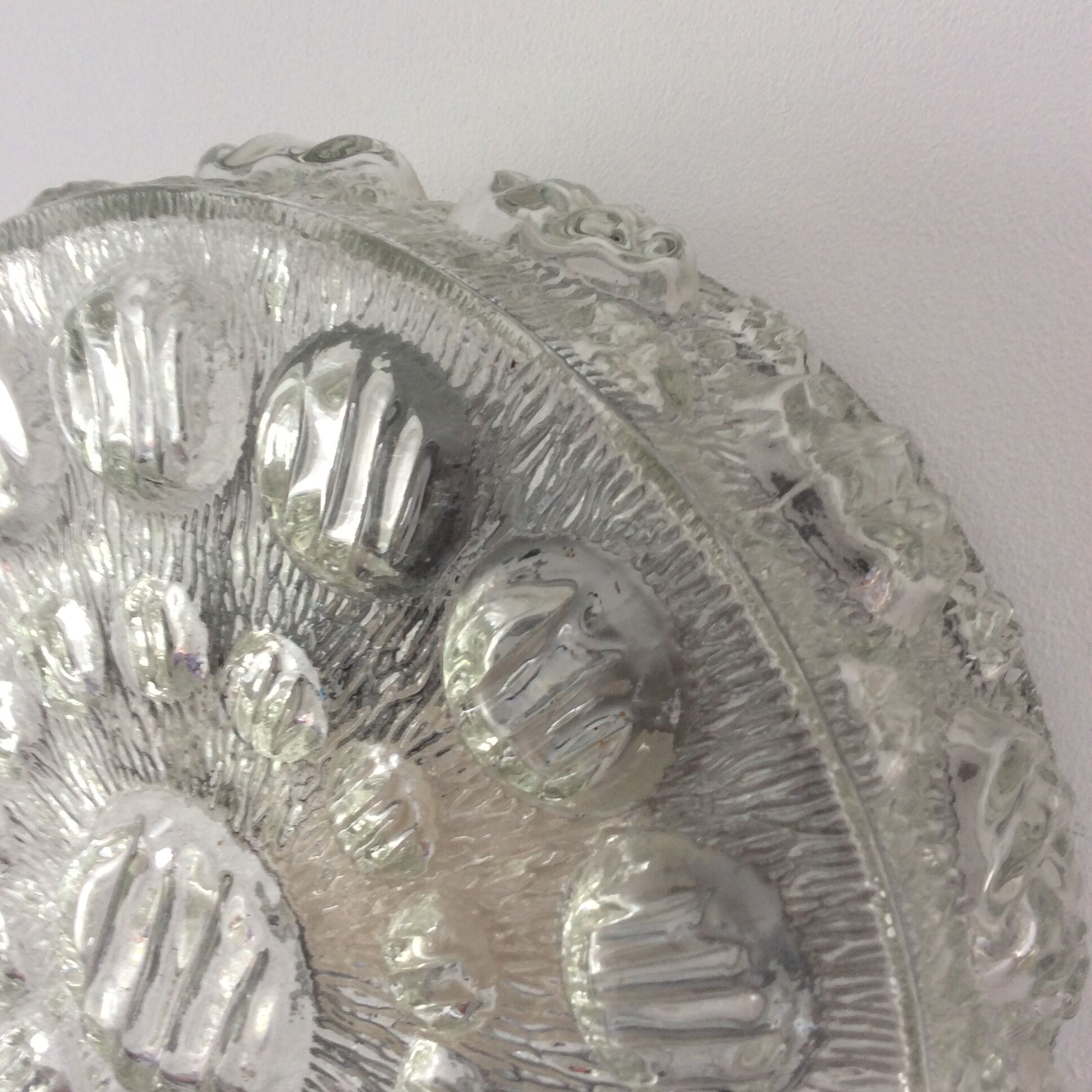 Vintage 60s-70s moulded glass ceiling light