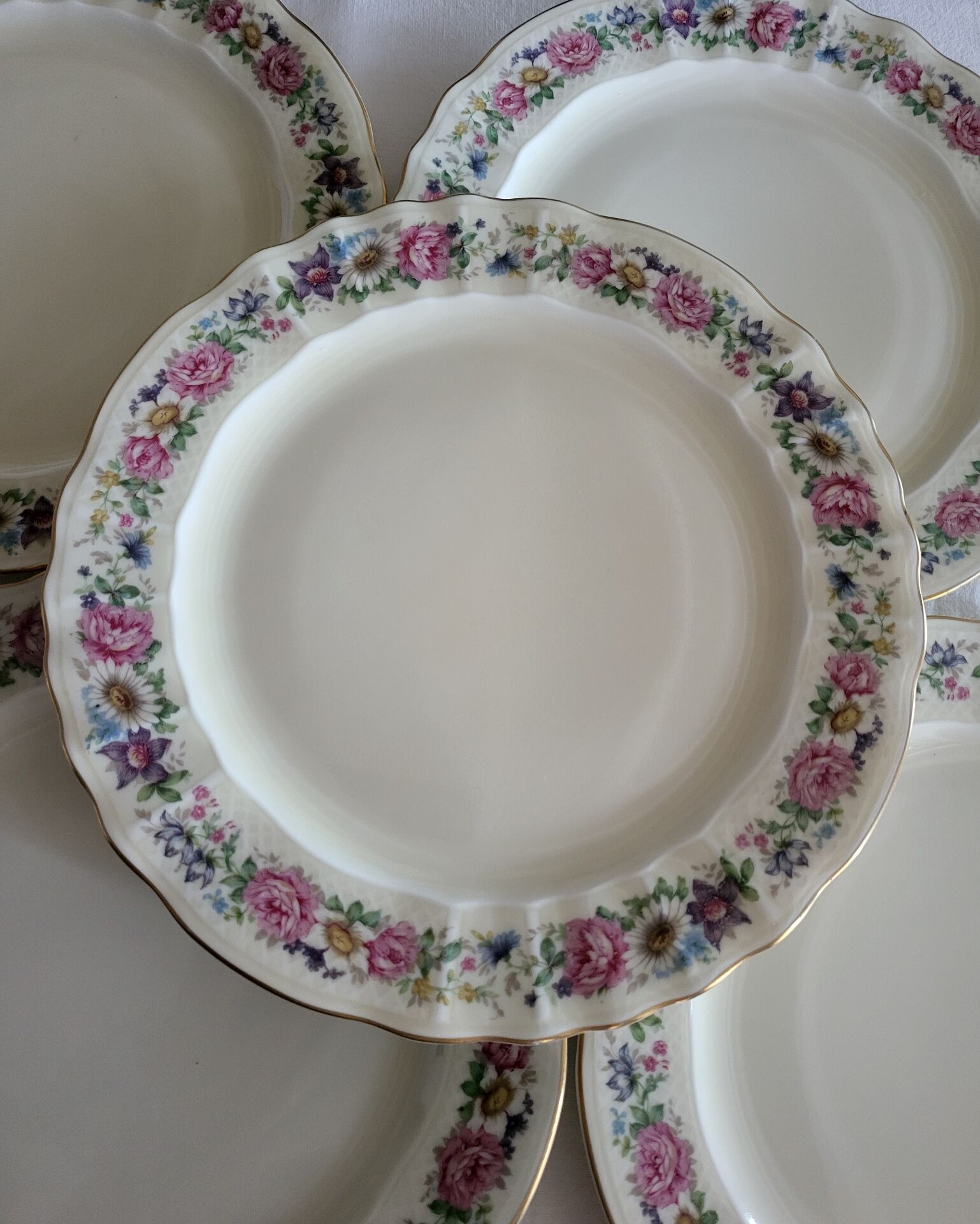 Limoges Bernardaud 5 Flat Plates in porcelain