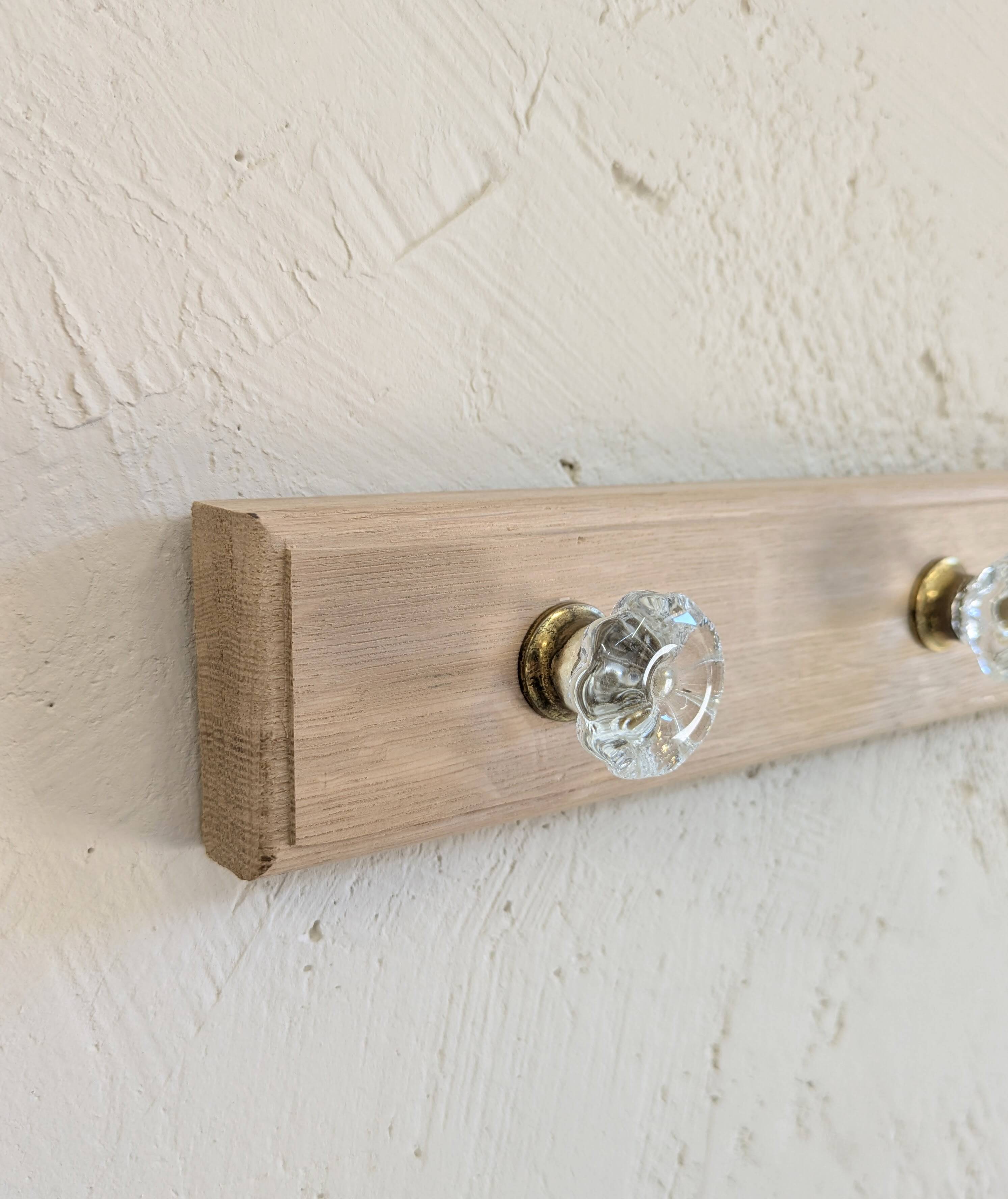 Vintage coat rack / hooks solid oak cottage style