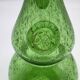 Service à liqueur Biot verre soufflé vert bullé carafe 6 verres plateau