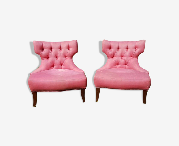 Fauteuils Baker à dossier capitonné collection Thomas Pheasant