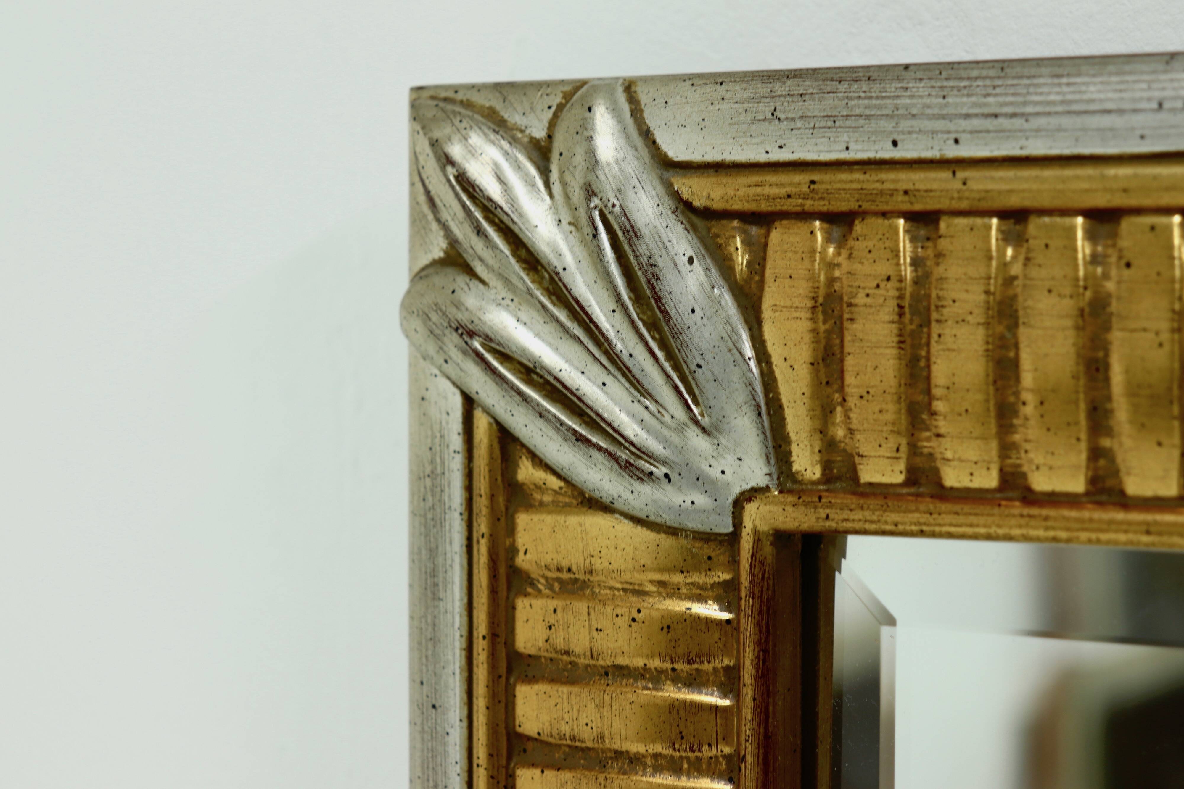 Large Decorative Gold Plated Mirror by Deknudt Belgium 1980s