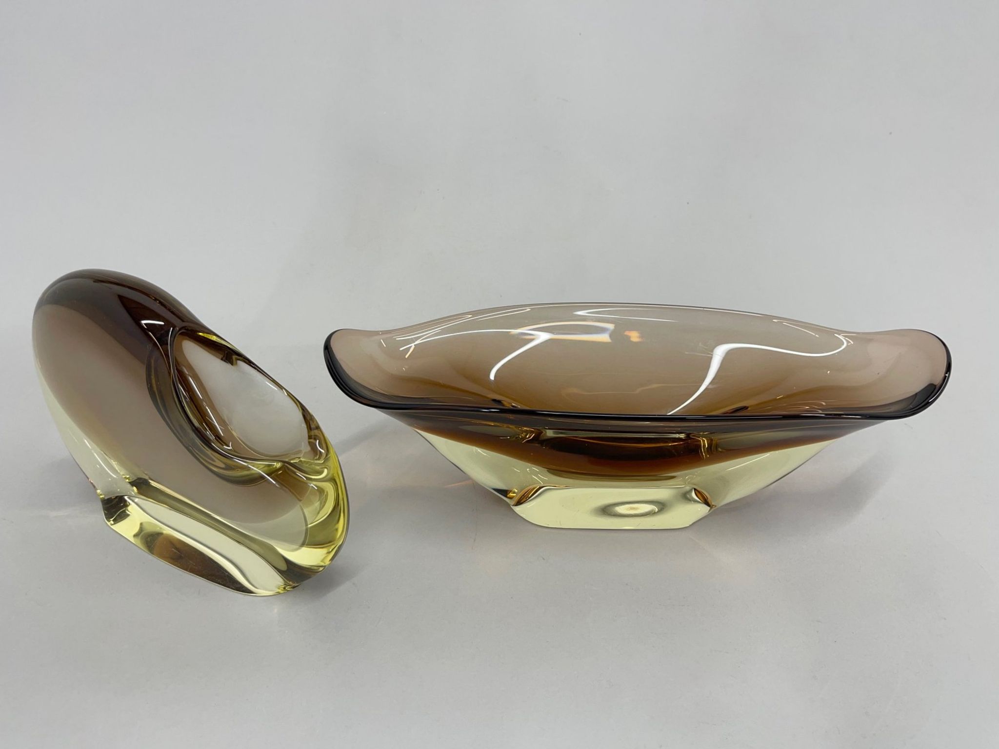 Set of Art Glass Bowl and Ashtray by designer Josef Cvrček, 1960's