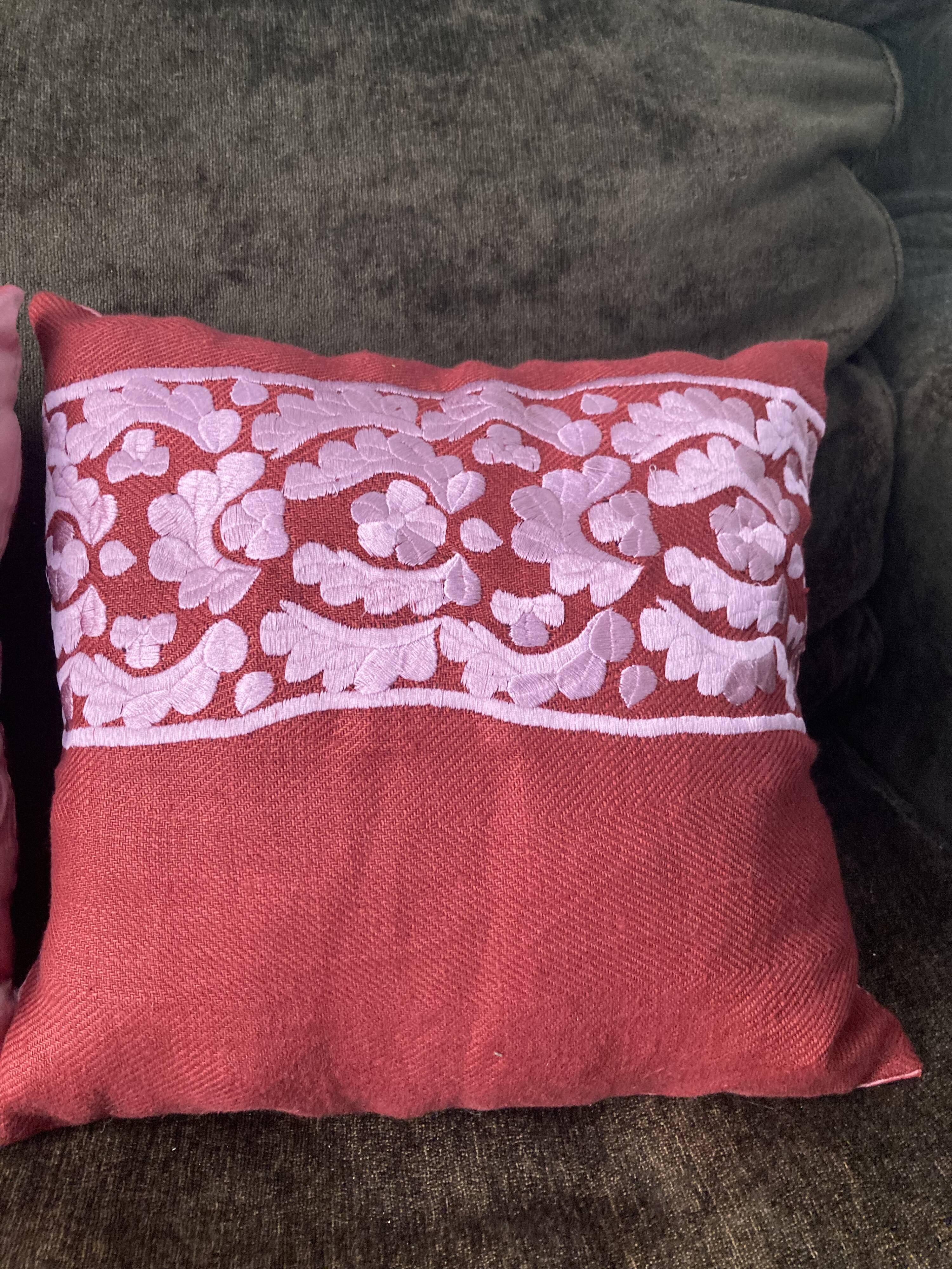 Bohemian style cushions in wild silk and embroidery