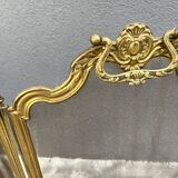 19th century fireplace screen by Bouhon Frères in brass, French spark guard 1890