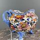 Large earthenware cache-pot from Gien with peony decoration, 20th century.