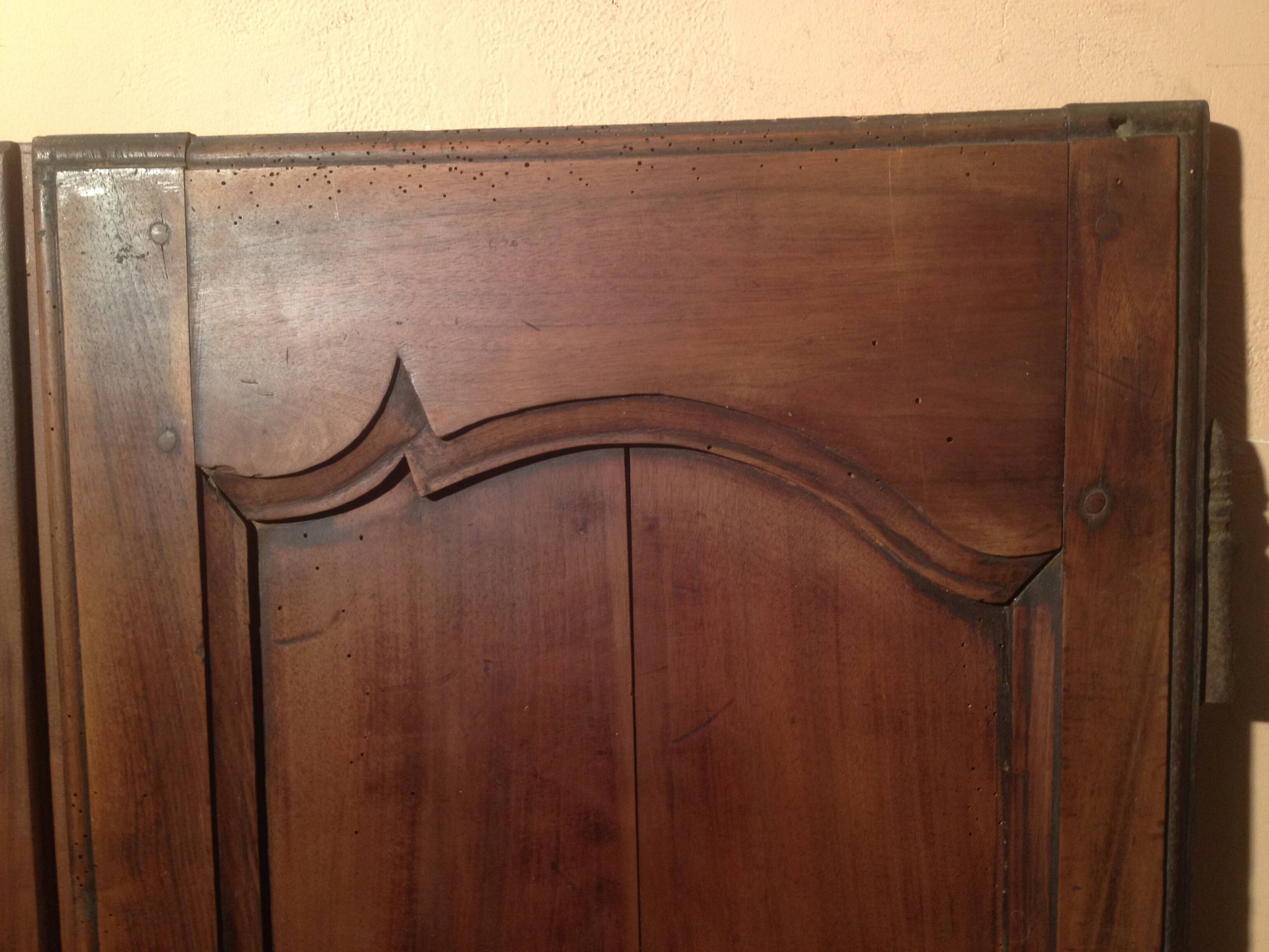 Pair of old doors in solid walnut