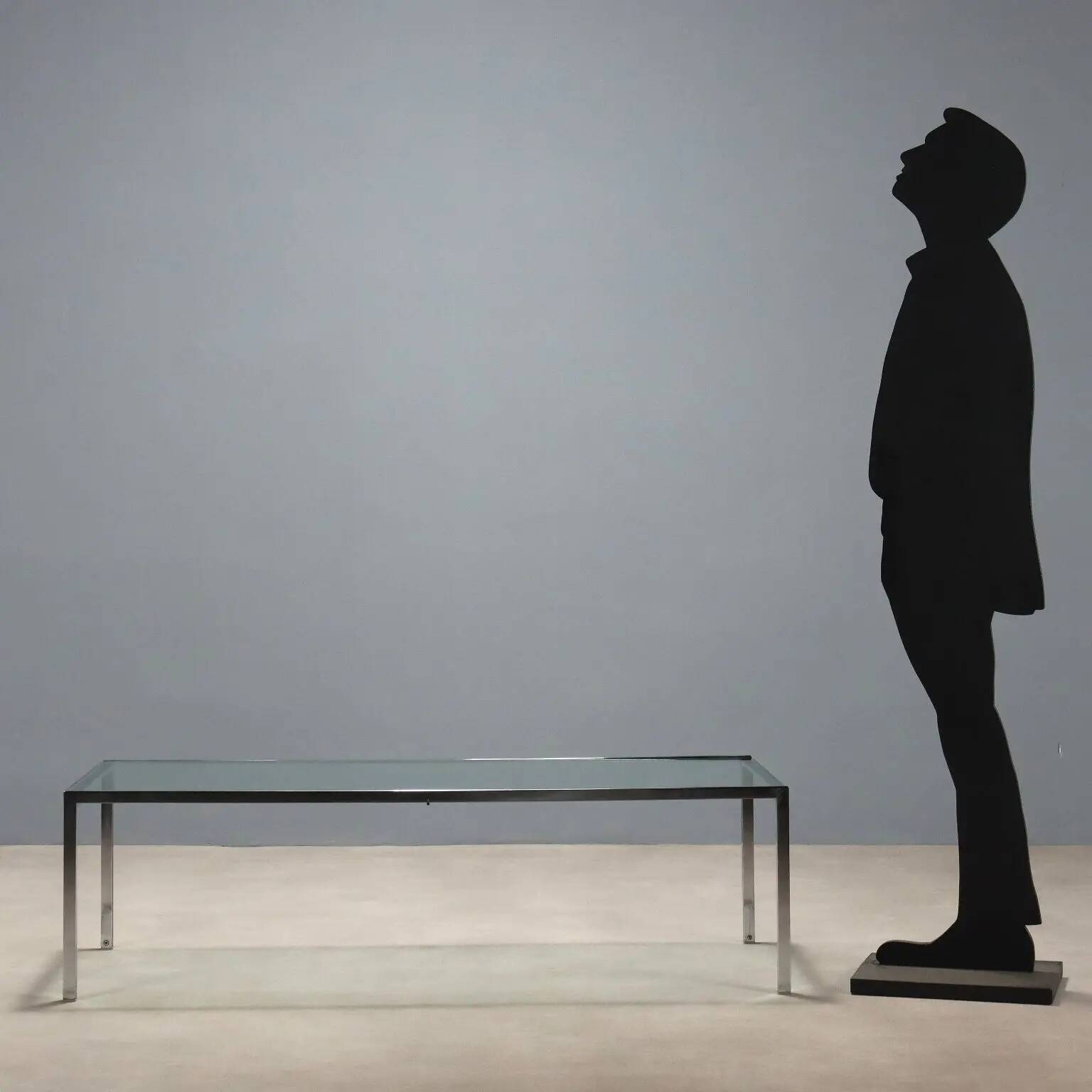 Vintage DePadova coffee table, designed by Ross Littell, glass, 1960s.