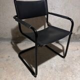 Bauhaus Cantilever Chair Black Leather on Black Chrome