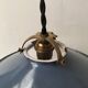 Pair of blue enameled sheet metal pendant lights