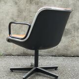 Leather swivel armchair by Charles Pollock 1970