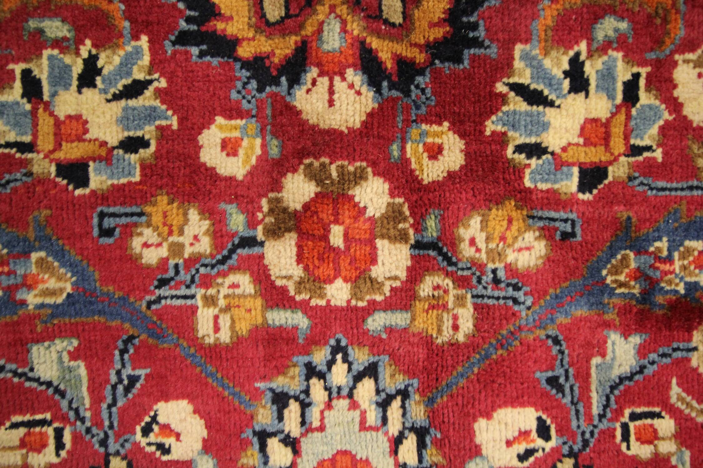 Tapis en laine florale rouge fait à la main antique persan khorassan tapis - 295x376cm