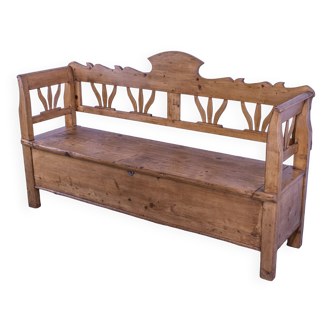 Antique Pine Box Bench
