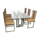 Italian dining room set by Renato Zevi from the 70's
