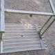Old garden table with iron slats